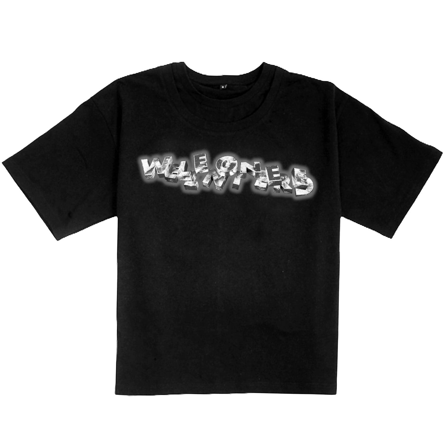 Double Collar Block Logo Tee (Black)