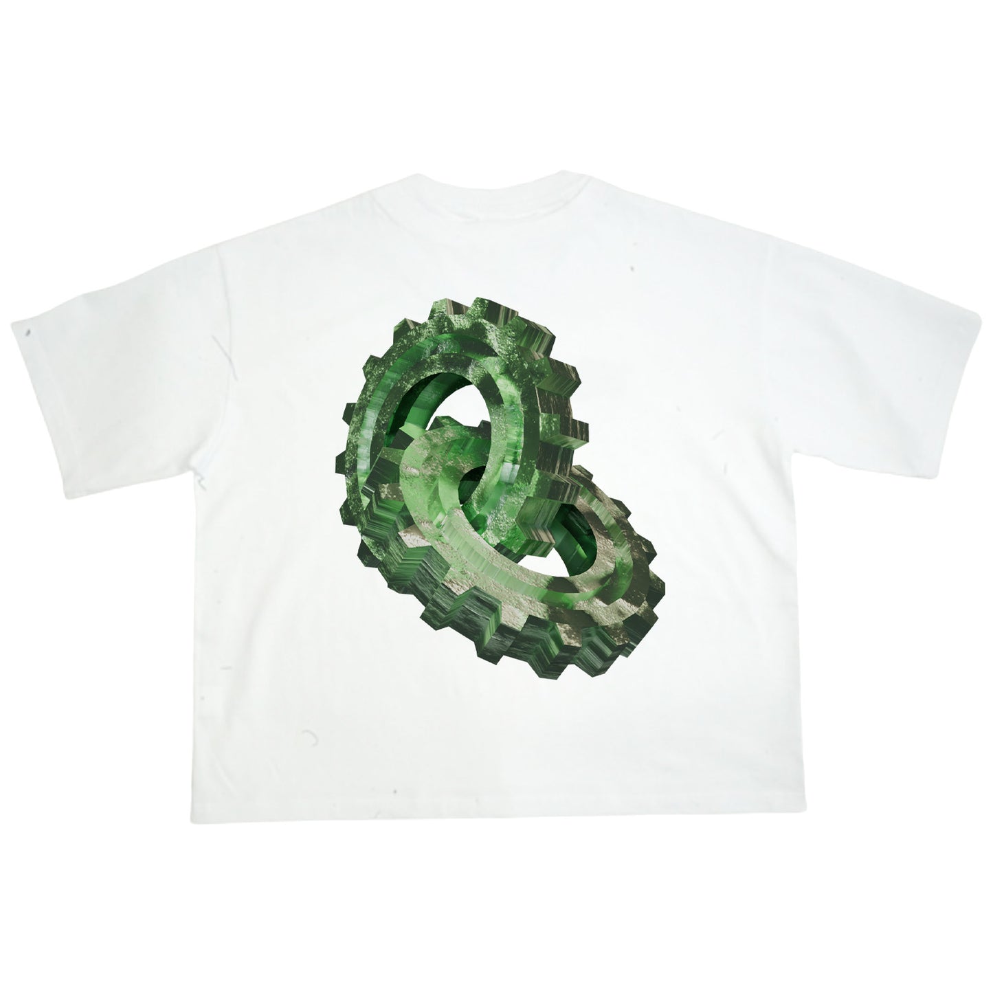 Double Collar Block Logo Tee (White)