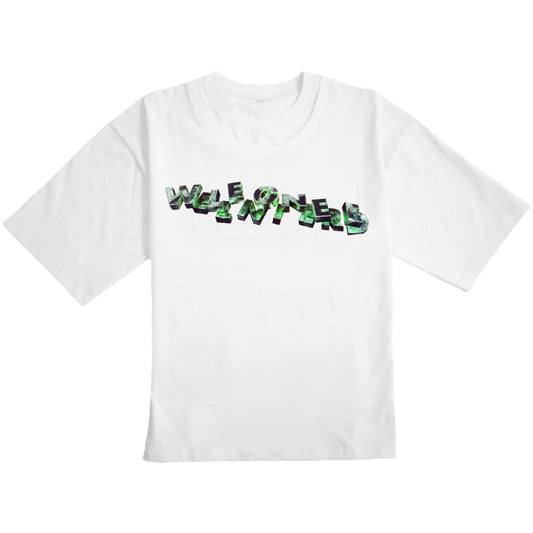 Double Collar Block Logo Tee (White)